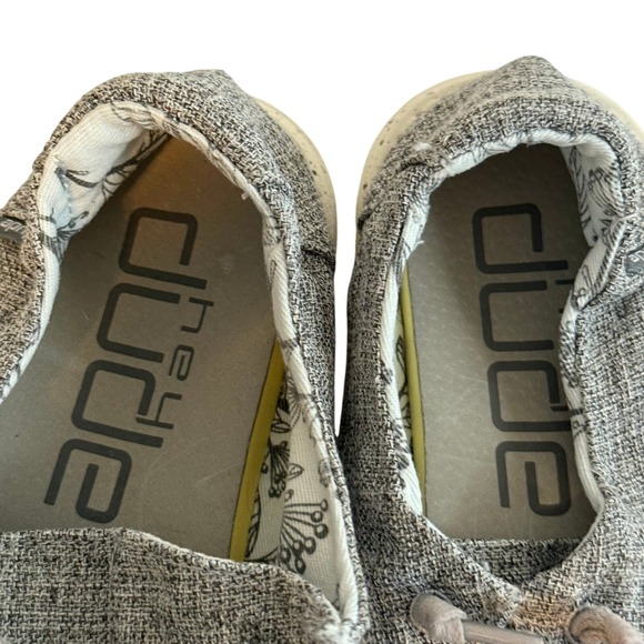 Hey Dude Wendy Linen Shoes Women US 7 EU 38 Gray Slip On Comfort Loafers - Picture 4 of 6